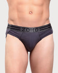 Zoiro Men's Sports Brief (Pack 2) - Charcoal + Black