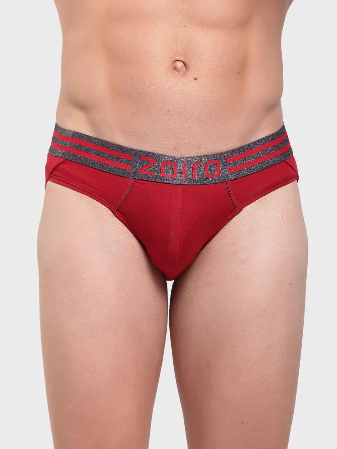 Zoiro Men&#39;s Sports Brief (Pack 2) - Chinese Red + Sky Diver