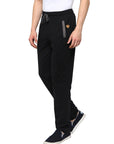 Zoiro Men's Cotton Rich Dual side Zipper Pockets Solid Track Pant