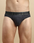 Zoiro Men's Cotton Sports Brief - Charcoal