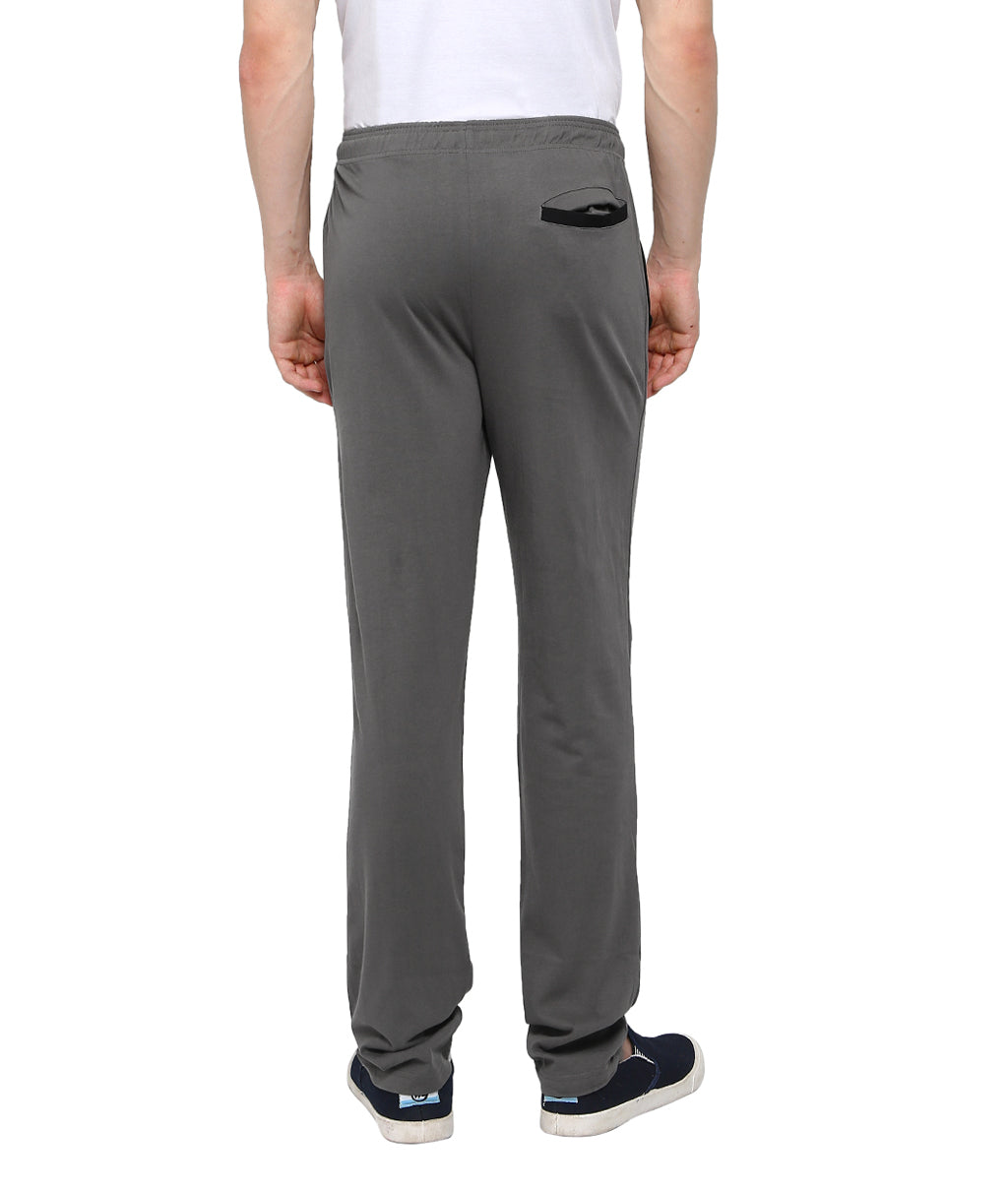 Zoiro Men&#39;s Cotton Rich Dual Side Zipper PocketsSolid Track Pant