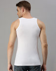 Zoiro Men's Cotton U Neck Soft Classics Vest (Pack 2) - White