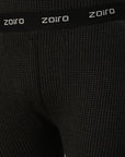 Zoiro Men's Cotton Rich, Triple insulated, Solid Thermal Fitted Pants with Rib bottom