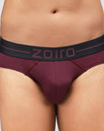 Zoiro Men's Modal Softs Solid Brief - Port Wine