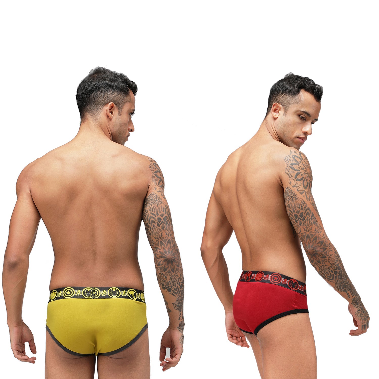 Men&#39;s Marvel Brief Pack of 2 - Chinese Red+Sulphur