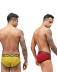 Men's Marvel Brief Pack of 2 - Chinese Red+Sulphur
