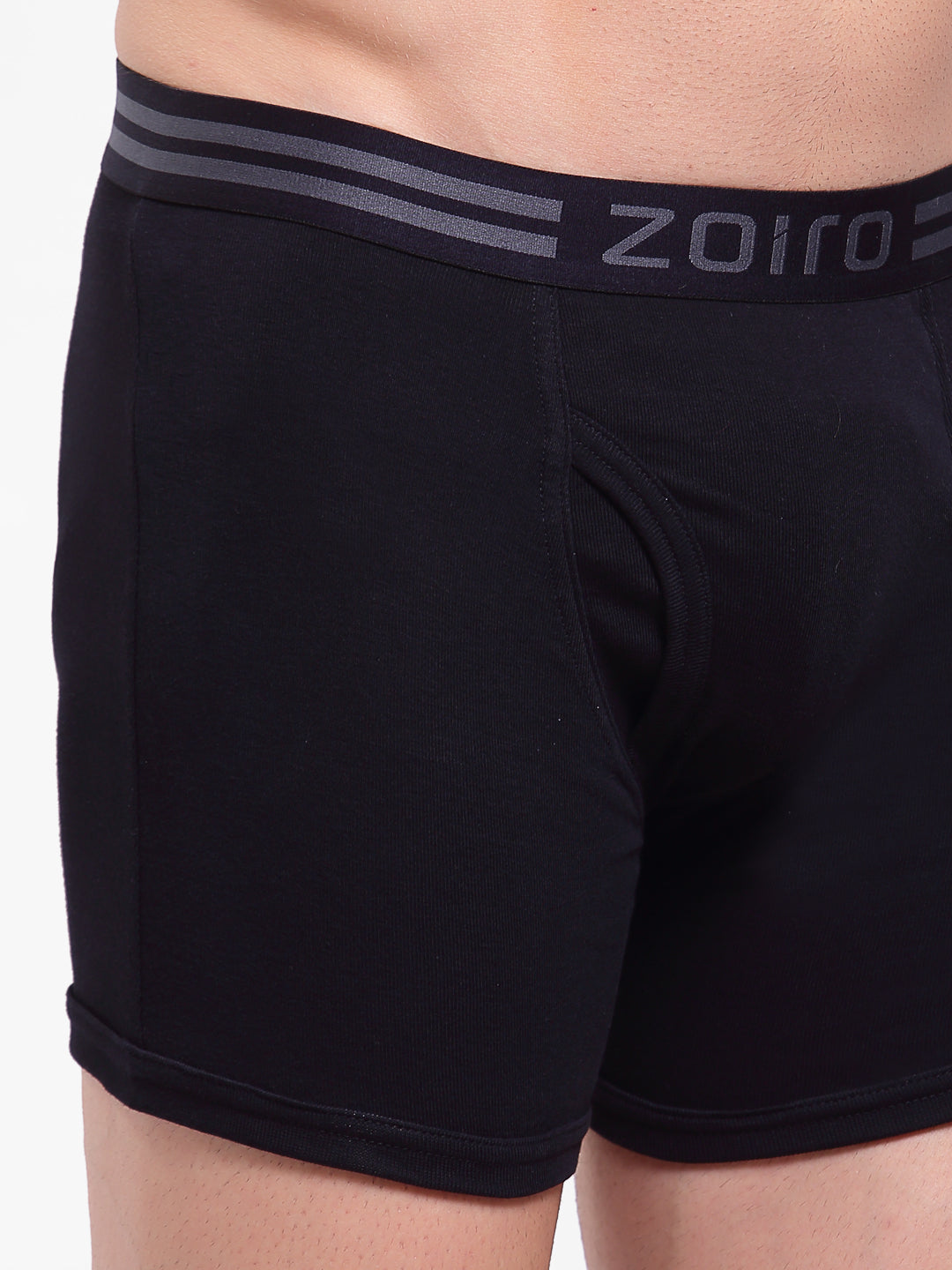 Zoiro Men&#39;s Cotton Soft Classics Long Trunk - Black