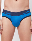 Zoiro Men's Cotton Solid Trends Brief Directory Blue