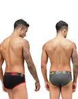 Men's Marvel Brief Pack of 2 - Sky Diver/Navy+Chinese Red/Black