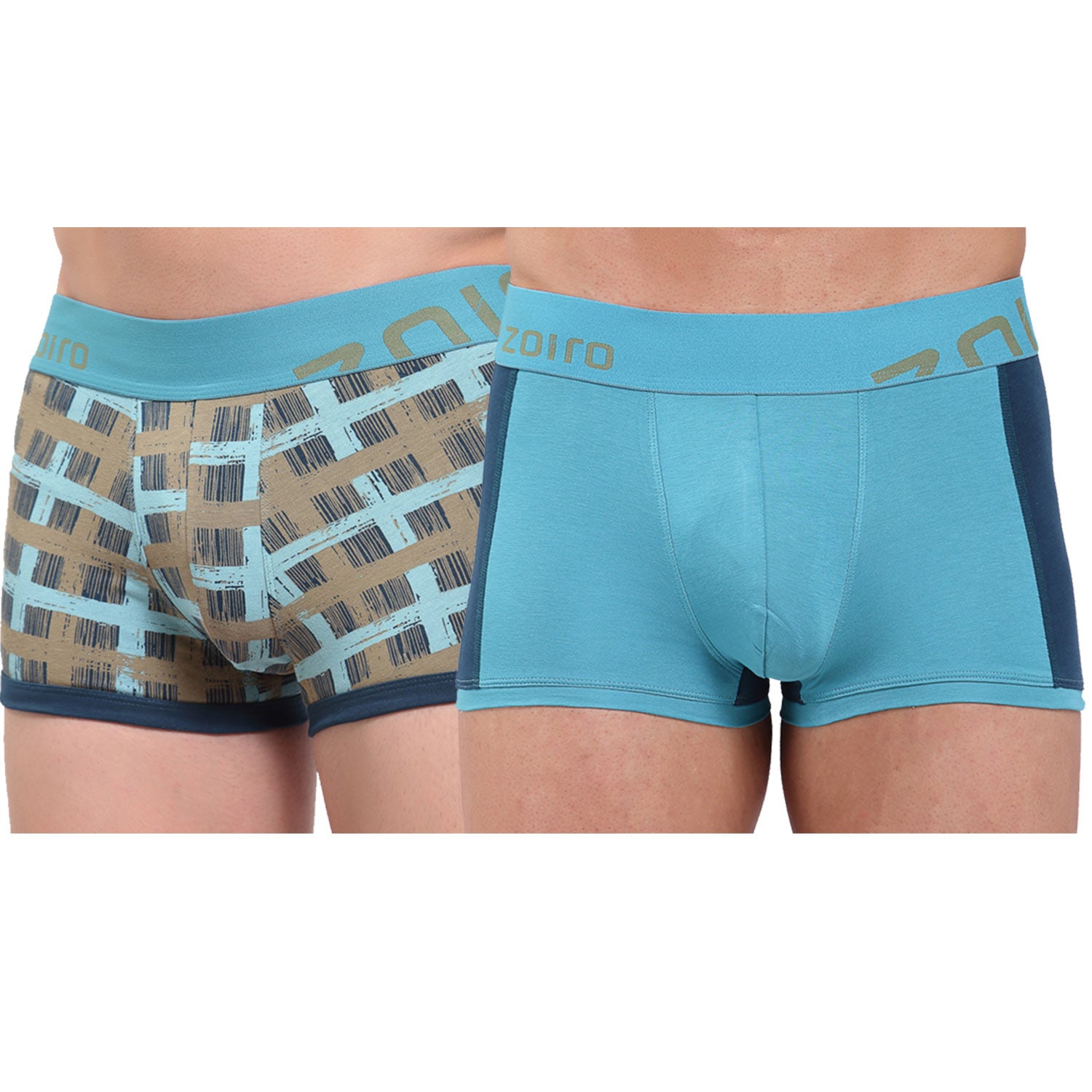 Zoiro Men's Cotton Trunk (Pack Of 2) Atlantic deep + Pagoda Blue/ Atlantic deep