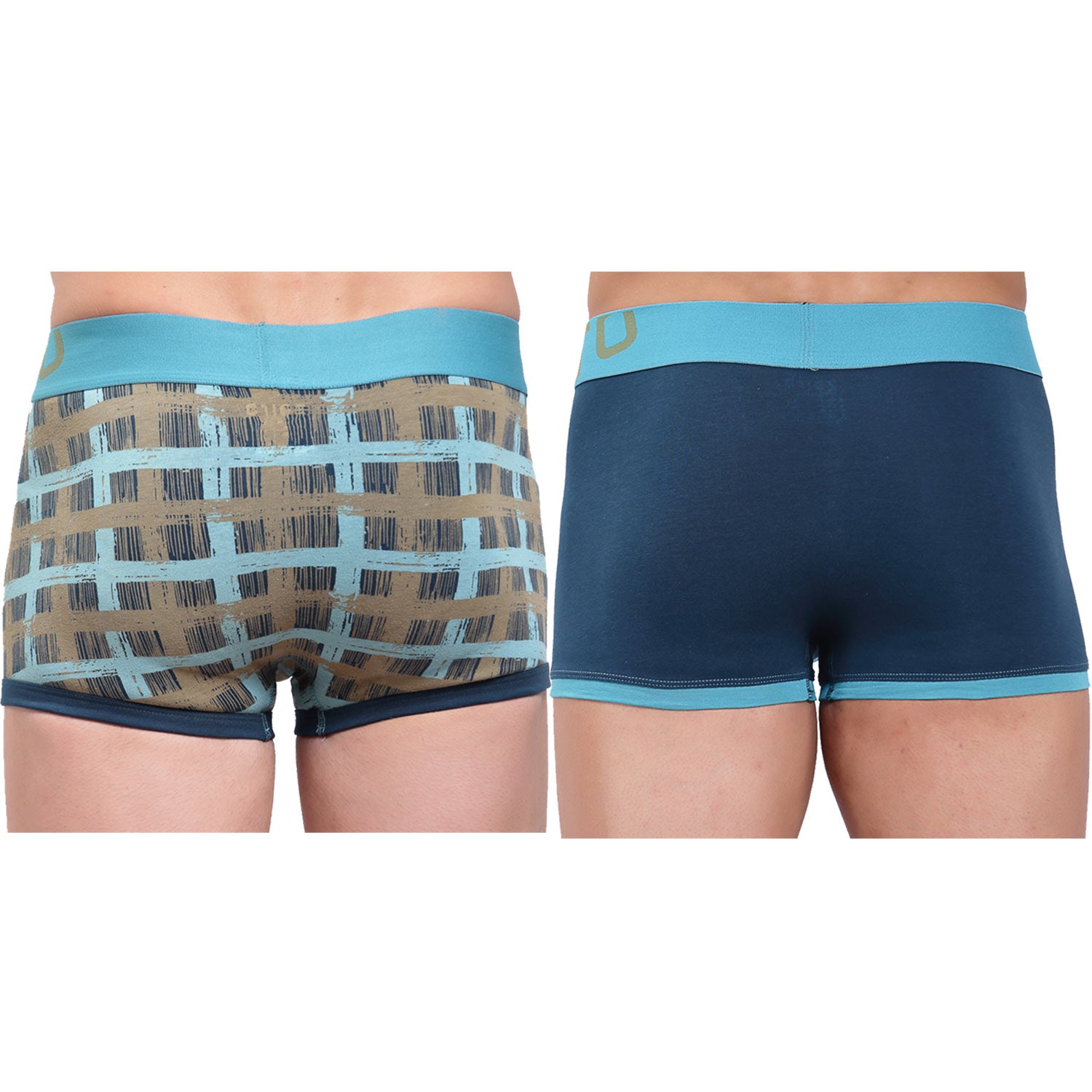 Zoiro Men's Cotton Trunk (Pack Of 2) Atlantic deep + Pagoda Blue/ Atlantic deep