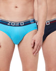 Zoiro Men's Cotton Trend Solid Brief (Pack of 2) - Navy + Blue
