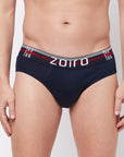 Zoiro Men's Cotton Trend Solid Brief - Navy