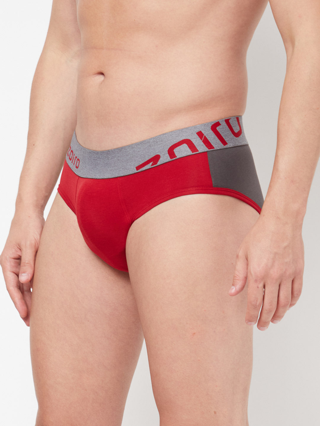 Zoiro Men&#39;s Cotton Brief (Pack Of 2) - Ribon Red /Catstle Rock + Red