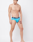 Zoiro Men's Cotton Solid Trends Brief Atoll Blue