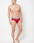 Zoiro Men's Cotton Brief (Pack Of 2) - Ribon Red /Catstle Rock + Red