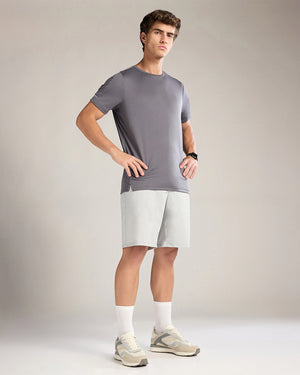 Zoiro Athleisure Shorts Mist Grey - Full Body Side
