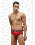 Zoiro Men's Solid Marvel Brief Chinese Red