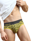 Zoiro Men's Cotton Trends Printed Brief - Sulphur