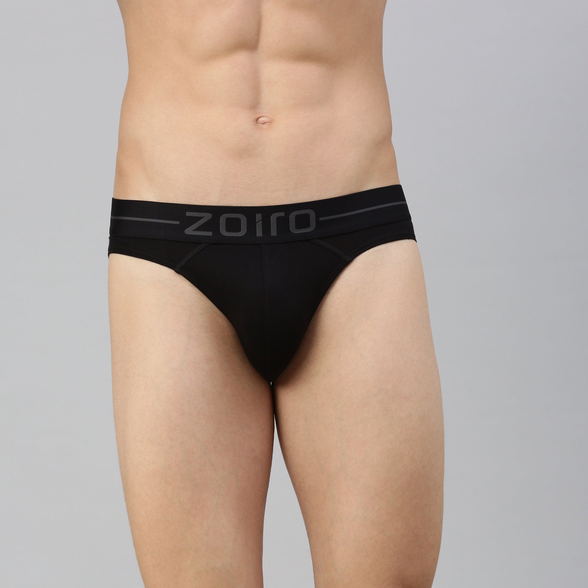 Zoiro Men&#39;s Modal Softs Solid Brief - Black