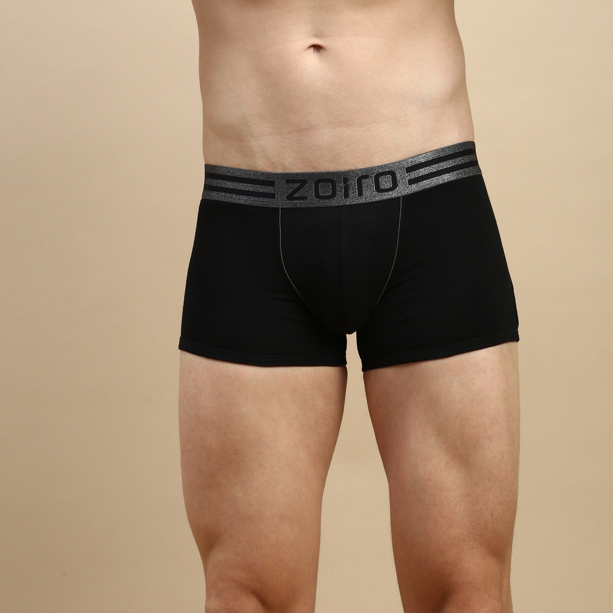 Zoiro Men&#39;s Cotton Sports Trunk - Black