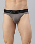 Zoiro Men's Modal Softs Solid Brief Steel Grey