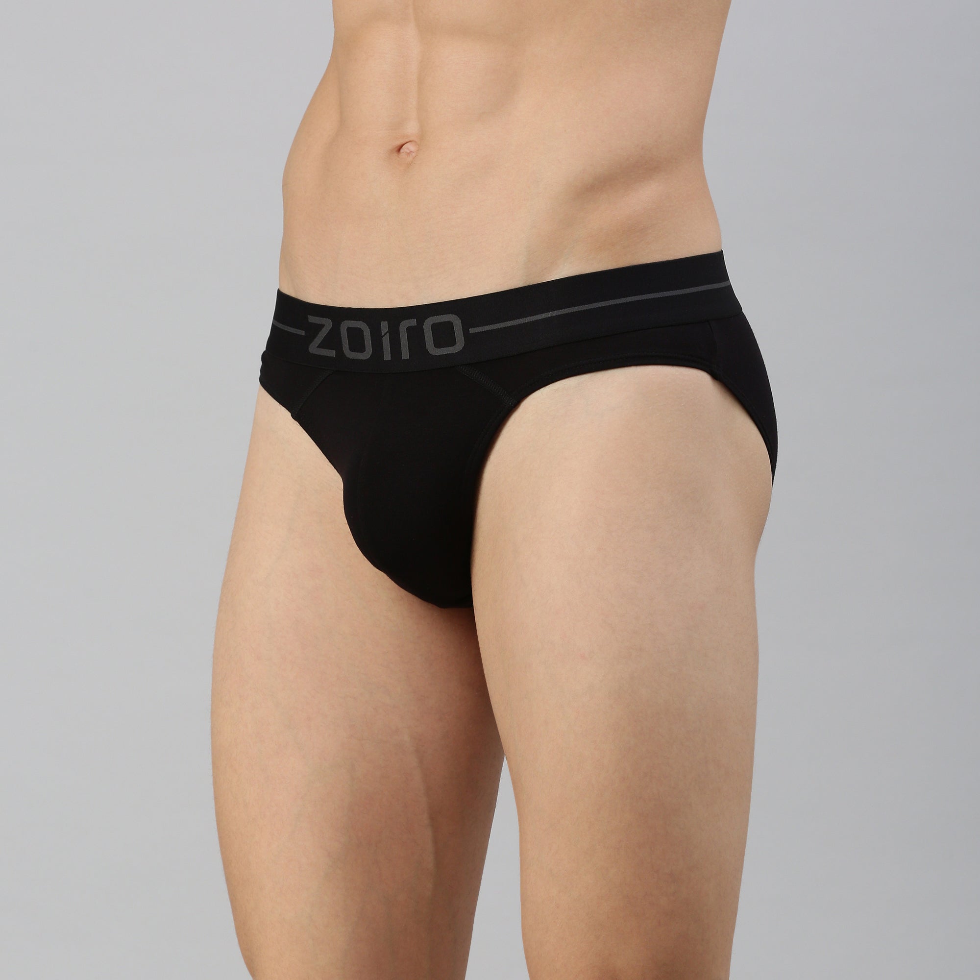 Zoiro Men&#39;s Modal Softs Solid Brief Black