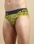 Zoiro Men's Cotton Trends Printed Brief - Sulphur