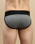 Zoiro Men's Cotton Sports Gym Supporter Brief Grey Jaspe