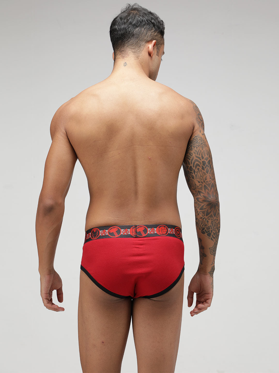 Zoiro Men&#39;s Solid Marvel Brief Chinese Red