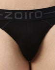 Zoiro Men's Modal Softs Solid Brief Black