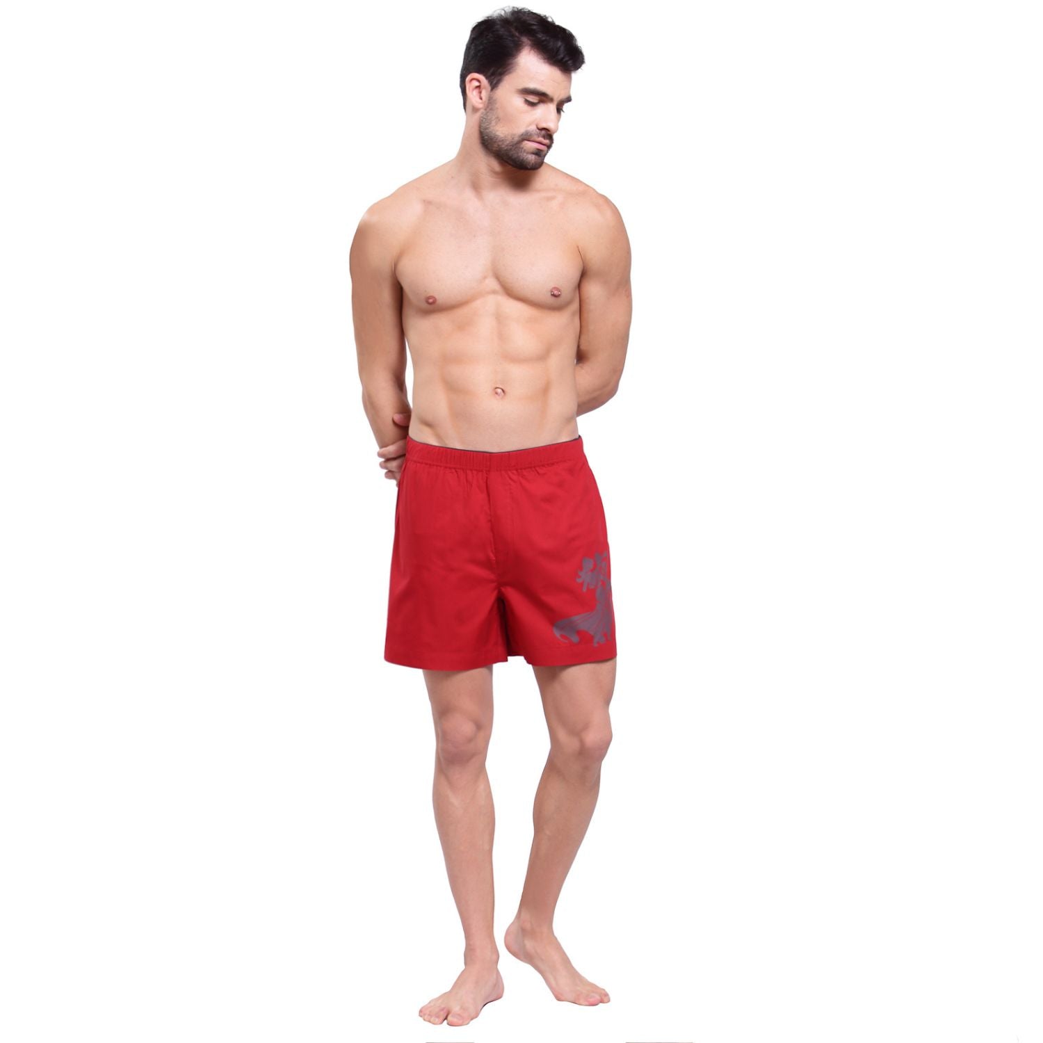Zoiro Men&#39;s Cotton Trends Boxer Red