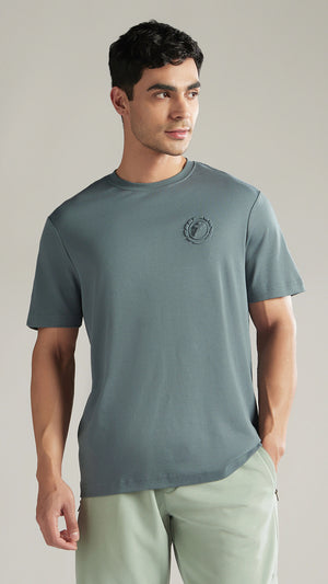 Zoiro Crew Neck Tee Basalt Front View"