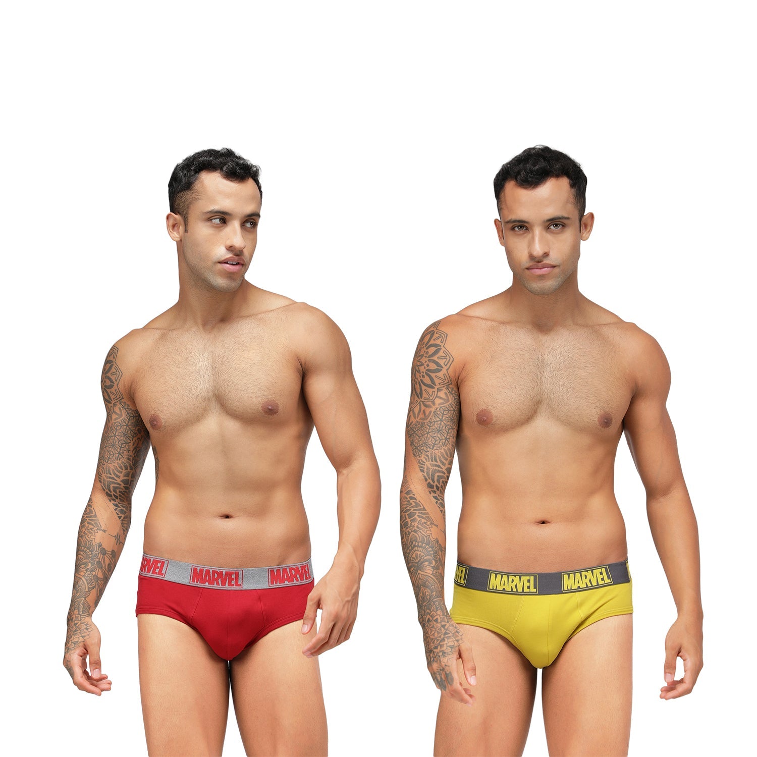 Men&#39;s Marvel Brief Pack of 2 - Chinese Red+Castle Rock