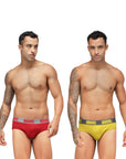 Men's Marvel Brief Pack of 2 - Chinese Red+Castle Rock