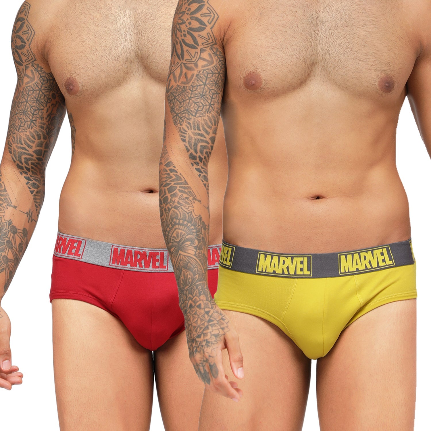 Men&#39;s Marvel Brief Pack of 2 - Chinese Red+Castle Rock