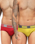 Men's Marvel Brief Pack of 2 - Chinese Red+Castle Rock