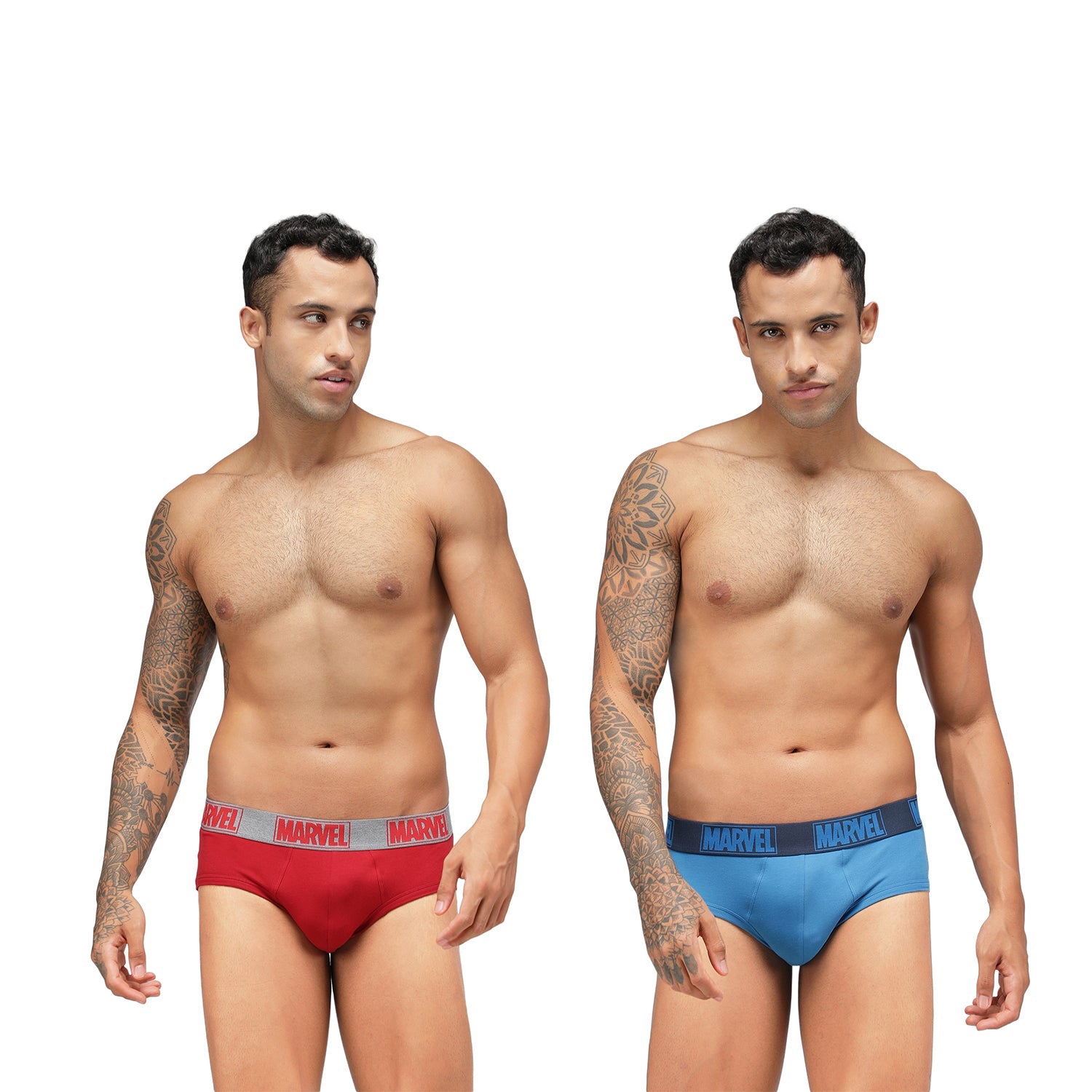 Men&#39;s Marvel Brief Pack of 2 - Chinese Red+Sky Diver
