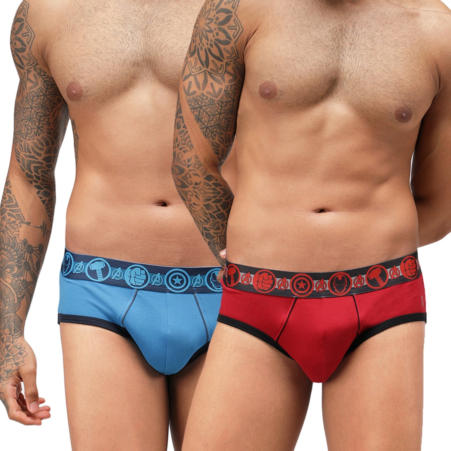 Men Marvel Brief Chinese Red+ Sky Driver