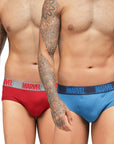 Men's Marvel Brief Pack of 2 - Chinese Red+Sky Diver