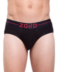 Zoiro Men's Cotton, Modal, Spandex Softs Brief Black (Red Elastic Branding)