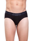 Zoiro Men's Cotton, Modal, Spandex Softs Brief Black (Black Elastic Branding)