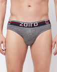 Zoiro Men's Cotton Trend Solid Brief - Black Jaspe