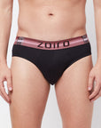 Zoiro Men's Cotton Trend Solid Brief (Pack of 2) - Black