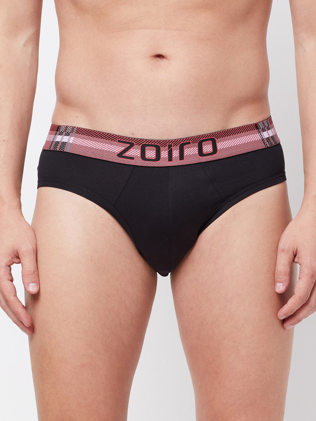 Zoiro Men&#39;s Cotton Trend Solid Brief - Black