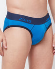 Zoiro Men's Combed Cotton Solid Brief - Directory Blue