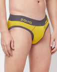 Zoiro Men's Combed Cotton Solid Brief - Sulphur