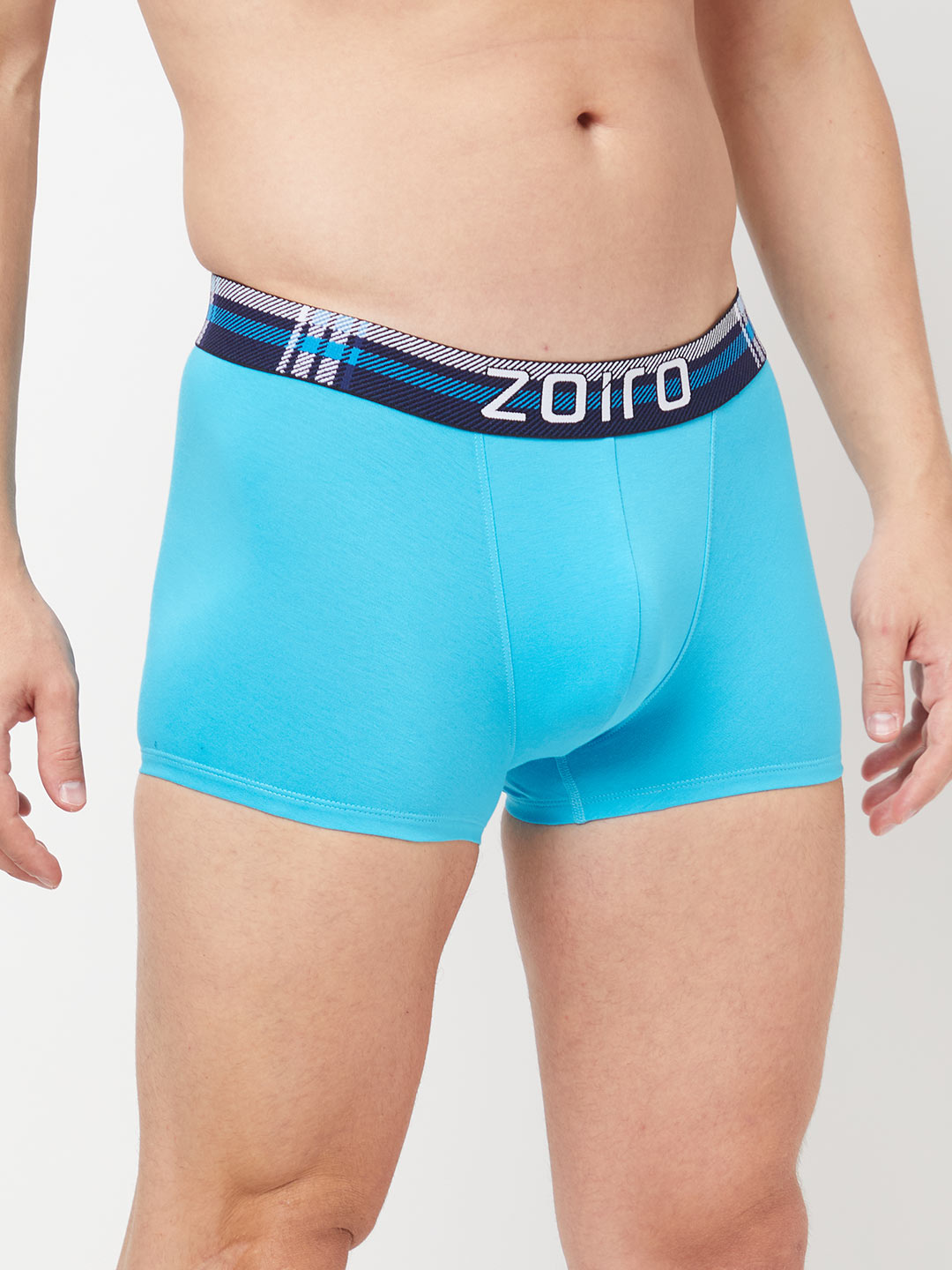 Zoiro Men&#39;s Cotton Solid Trends Trunk Atoll Blue