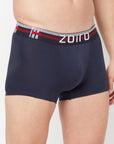 Zoiro Men's Cotton Trends Trunk (Pack of 2) Navy + Atoll Blue