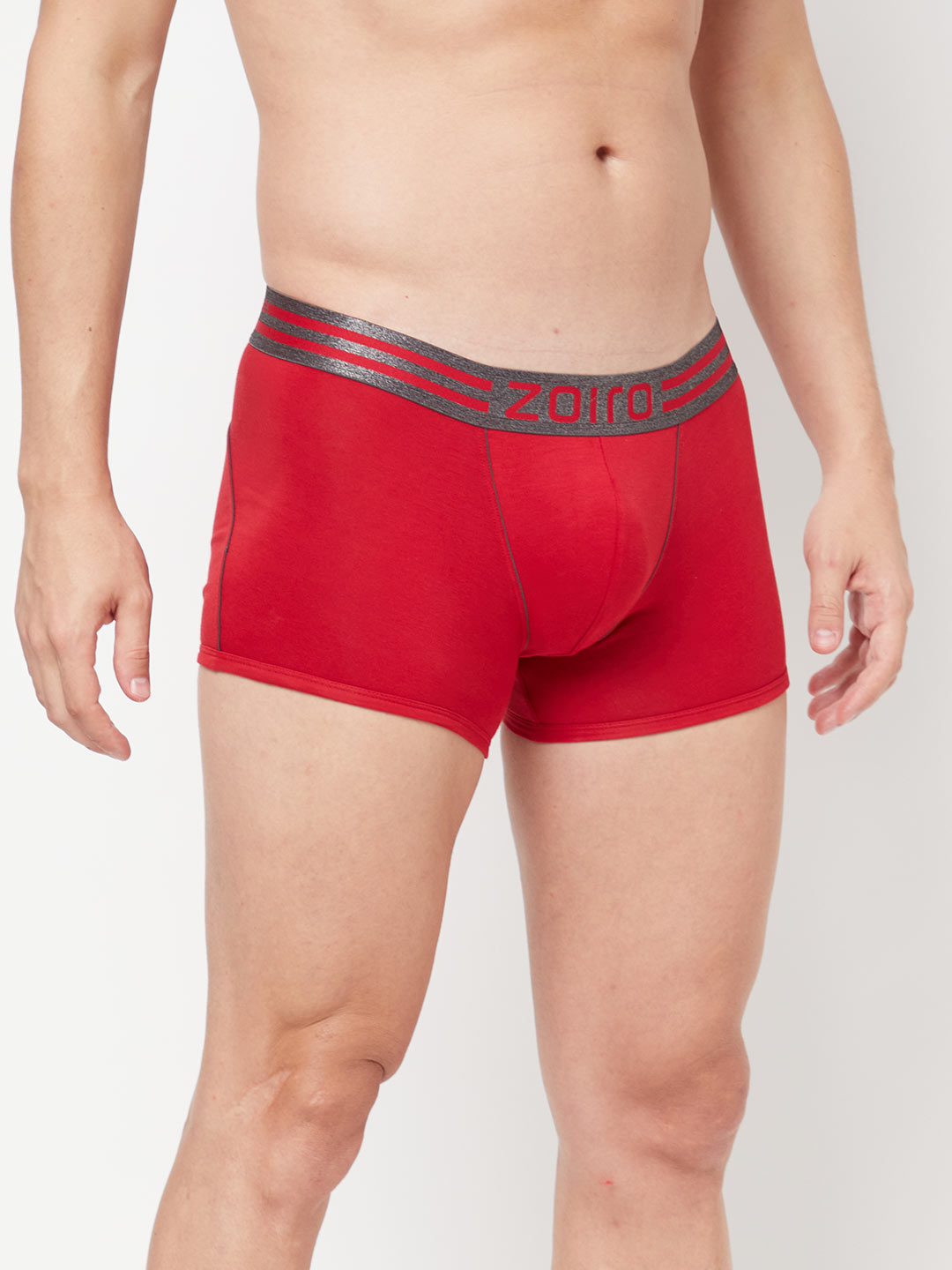 Zoiro Men&#39;s Cotton Sports Trunk (Pack of 2) Chinese Red + Sky Diver